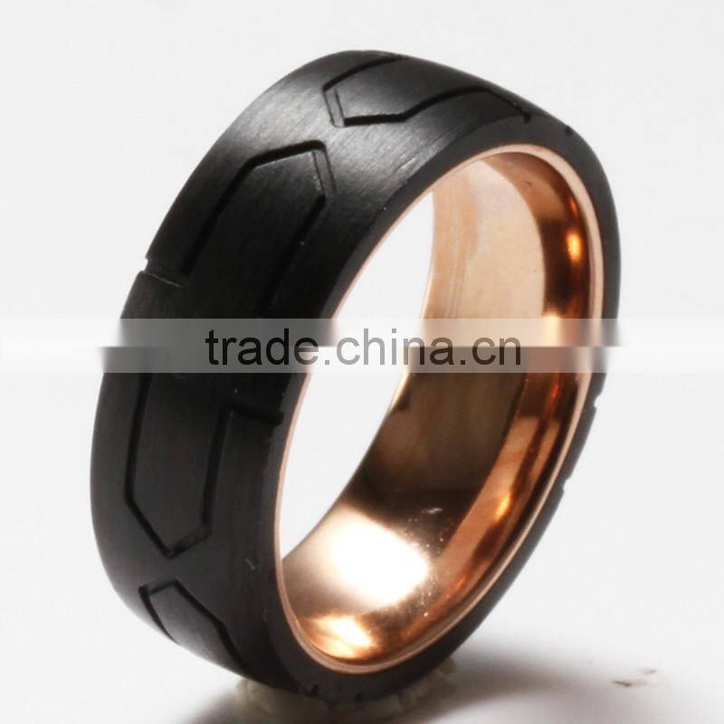 8mm New carbon fiber polished carved IPR for men 2016