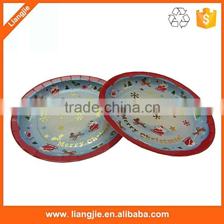 Disposable colorful printing dish ,custom fancy paper plate