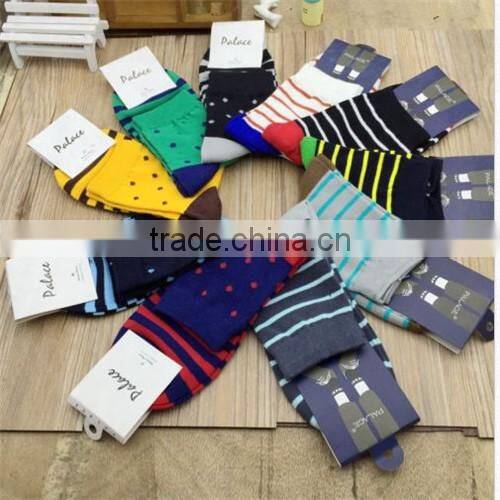 Factory Custom Fashion Collective striped or dotted happy mens socks