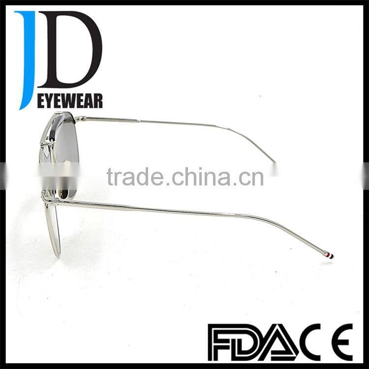 Cool and fashion silvery aviator mirror lens ladies metal sunglasses.