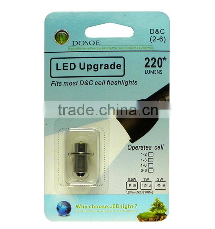 3 Watt LED upgrade bulb for the 3 to 6 D and C Cell Maglite Torch