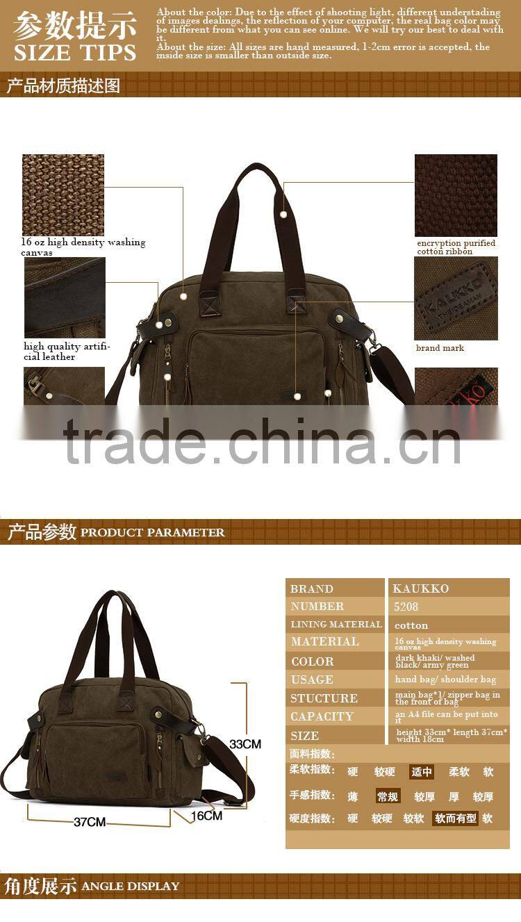 Vintage Canvas Shoulder Bag For Girls Lady Handbag Lady Tote Bag Shoulder Bags For College Khaki Color