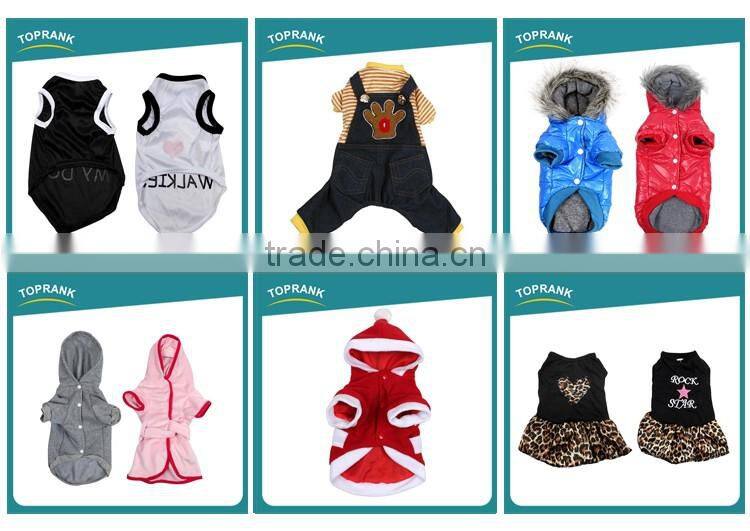 Fashion red blue pet dog clothes cotton winter dog clothes with hat