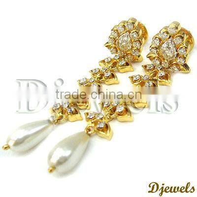 Diamond Gold Earrings, Diamond Earrings, Diamond Jewelry