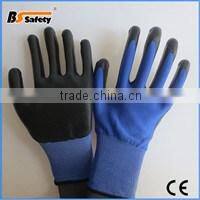 BSSAFETY Polyester kintted nitrile coated working gloves direct from factory