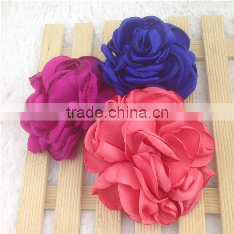 DIY 4" Baby Hair Flower for Kids Headband Hair Accessories Satin Baby Flower for Kids in Stock