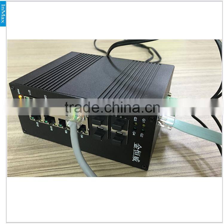 5 year warranty 4 Fiber Port and 8 RJ45 Port Din-rail Managed Gigabit Industrial Ethernet Switch i712A