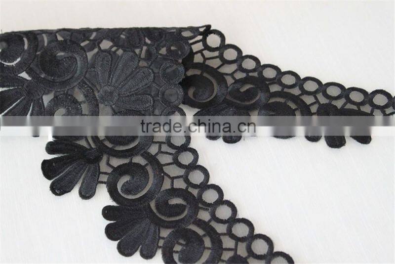 fashion neckline design embroidery guipure lace collar black applique