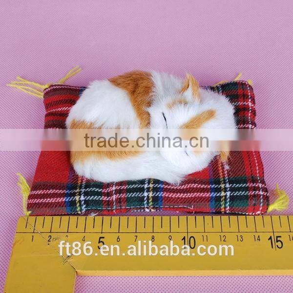 Plush Fur toys crafts popular Christmas decoration animal model sleeping little cat