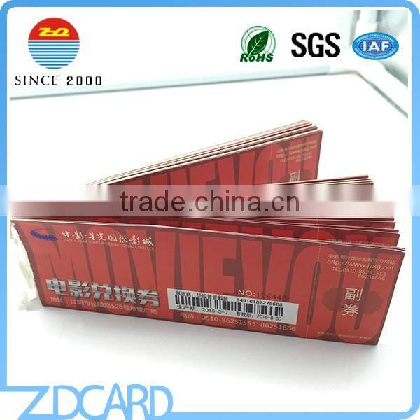 High Quality RFID Paper Cinema Entrance Tickets