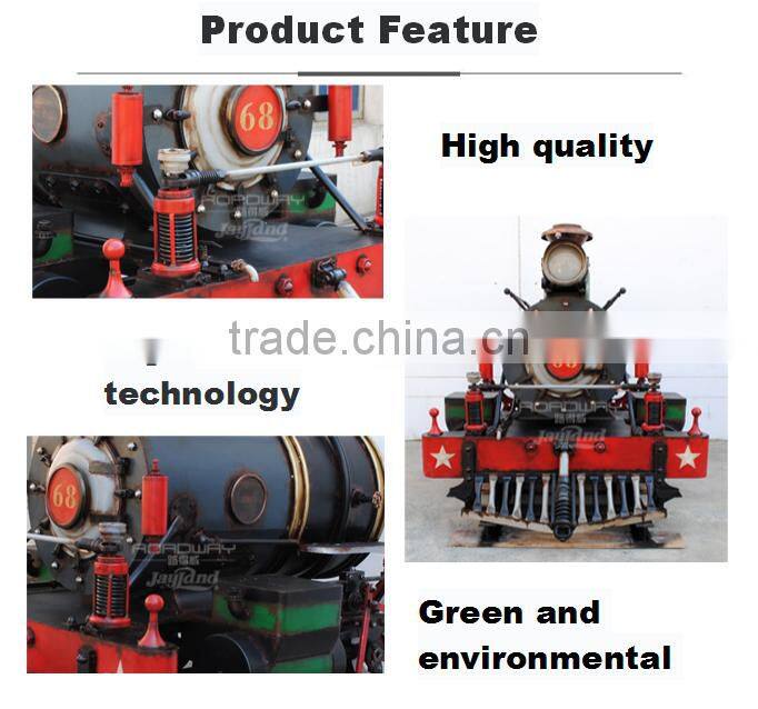 Outdoor steam train with christmas decotation