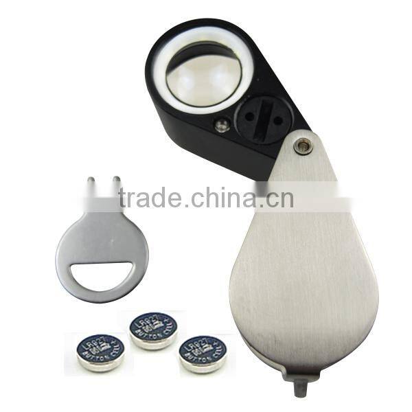 20X Jeweler Loupe Magnifier + LED & UV light 21mm Lens Jewel Identifier Tool