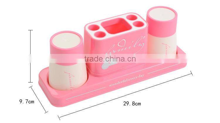 Fashional toothbrush cup and holder sets lovers --pink 342