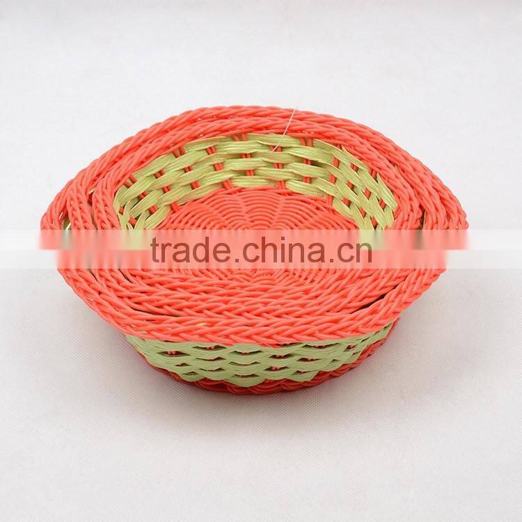 Custom made fancy mini plastic wicker woven baskets wholesale