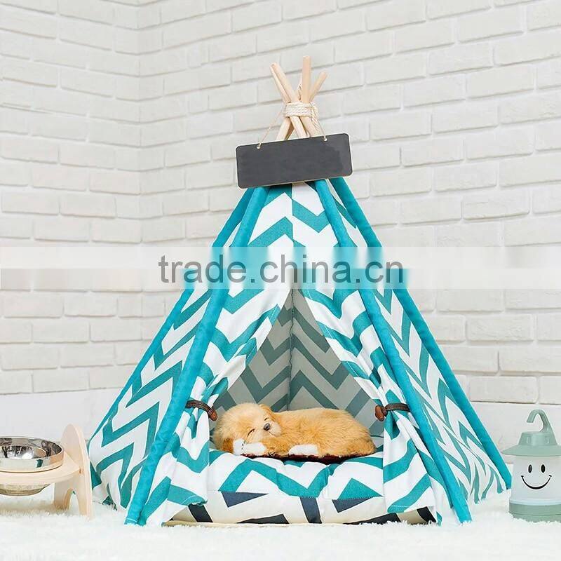 New Custom chevron style wholesale dog play sleep pet teepee tent