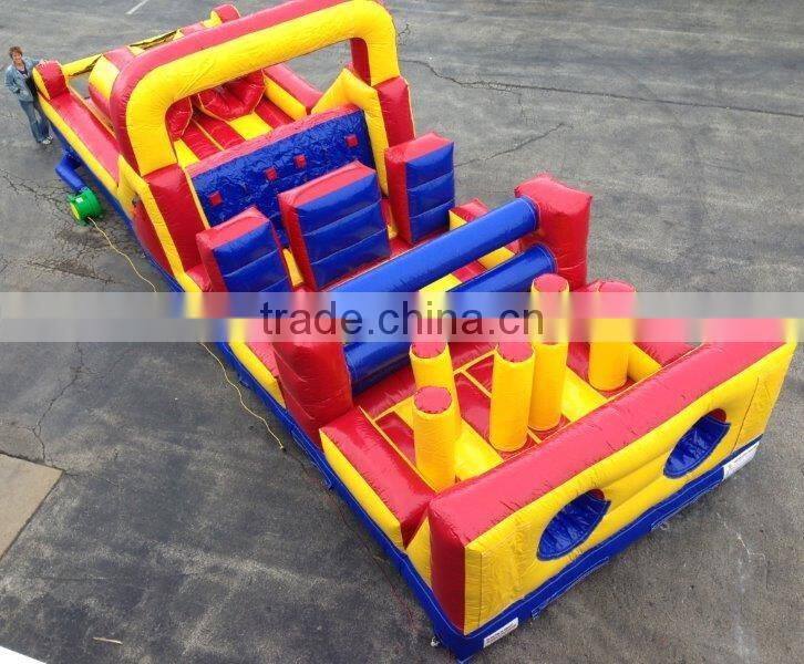 PVC inflatable obstacle course for sale, 0.55mm PVC inflatable tarpaulin material cheap price
