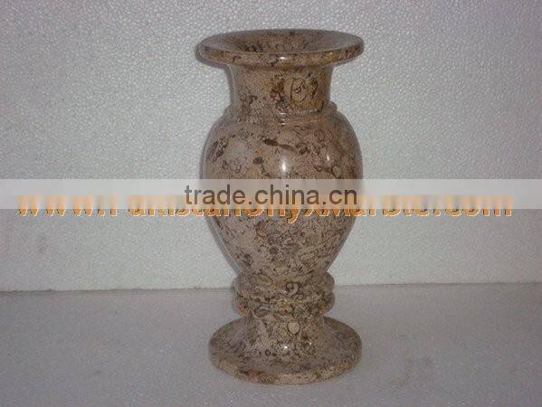 UNIQUE FOSSIL MARBLE FLOWER VASES