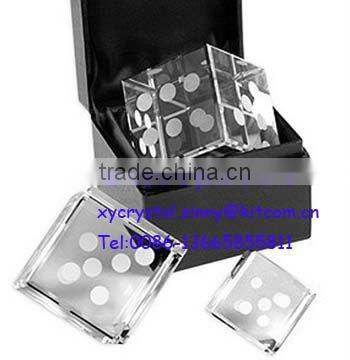 dice pattern cubic crystal paperweight