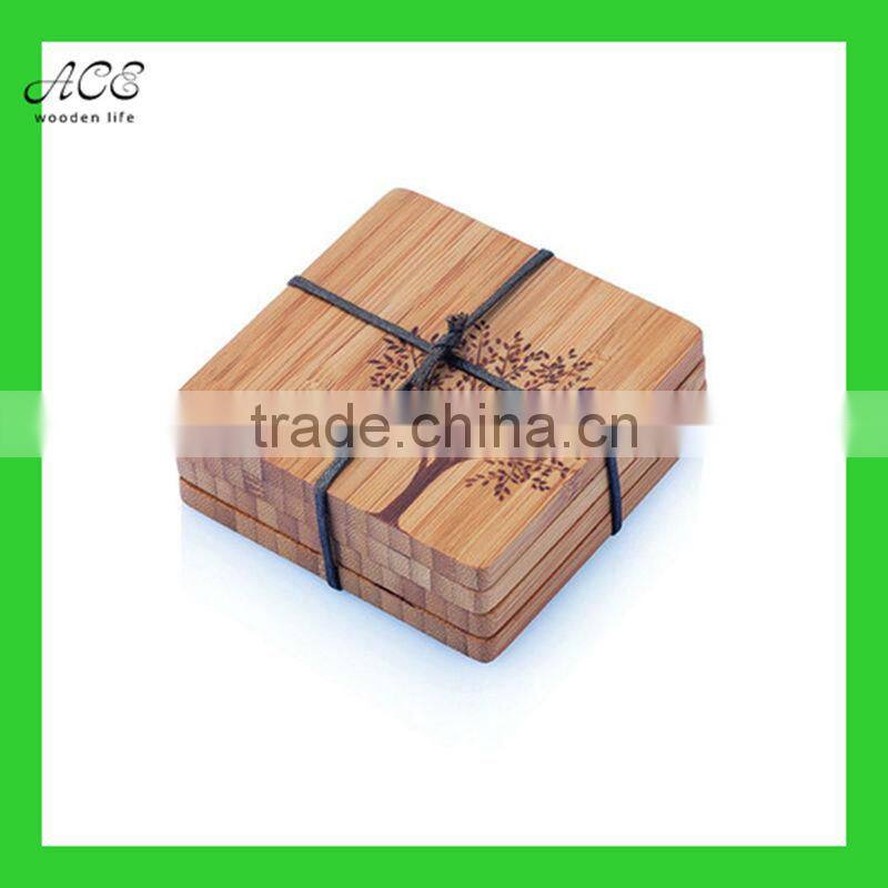 Custom bamboo coasters Laser engraved bamboo coasters Bamboo placemat