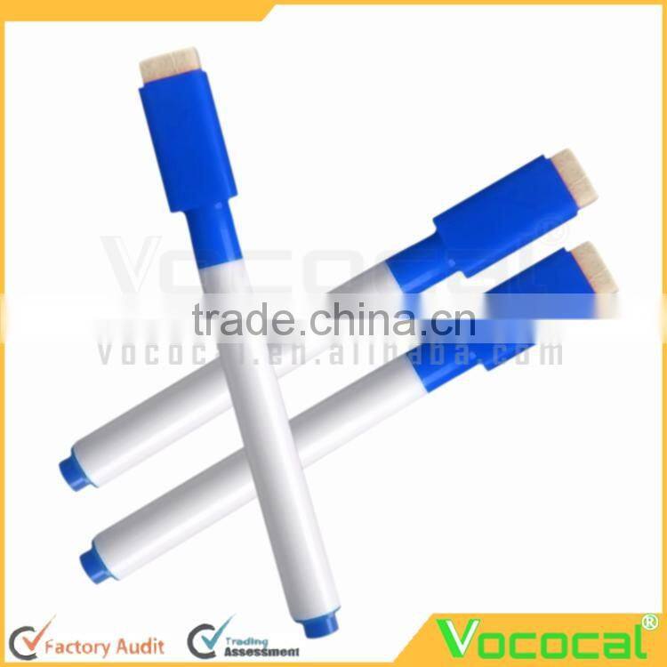 10 Pcs Rewritable White Board Dry Erase Markers Pens With Eraser Cap Blue