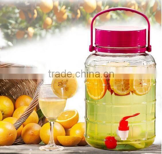 Super large glass jar 2L glass jar with plastic handle