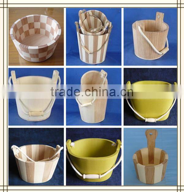 Handmade semicircle decorative art solid wooden mini ice buckets