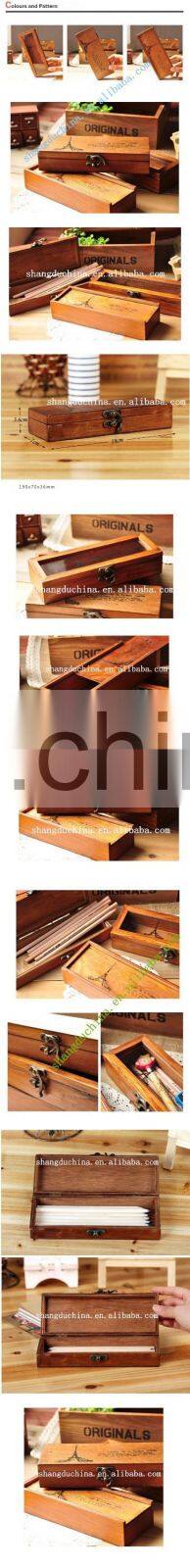 Trade Assurance Natural fashion gift use british style wood box for pen with hinge