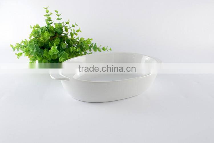 Hospitality hotel supply baking accessories ceramic deep baking tray