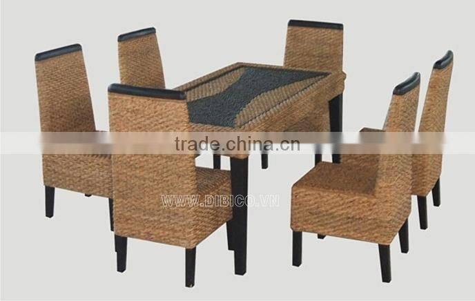 Hot Sale Indoor Rattan Dining Table And Chairs