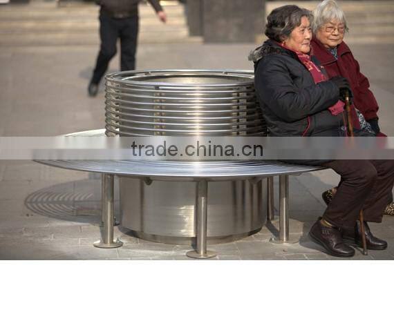 Outdoor Park metal stainless steel chair planter