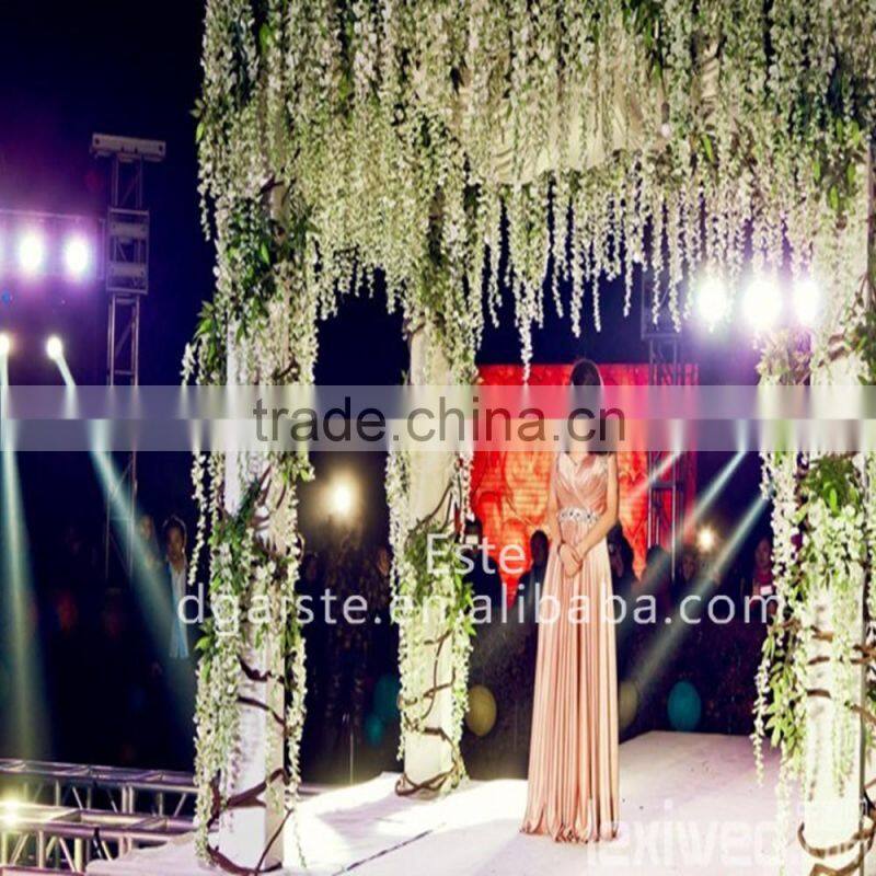 Atificial Tofu pudding flower wisteria hanging vine for wedding decoration