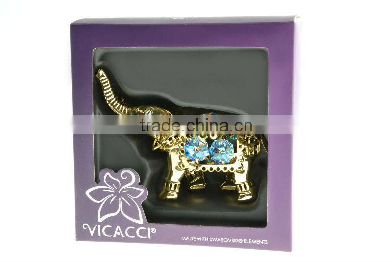 Deluxe 24K Gold Plated Crystal Dressed Elephant for home decoration