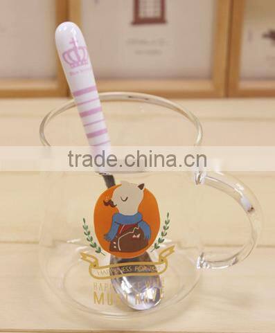 Hand made glass hot chocolate mugs with handle