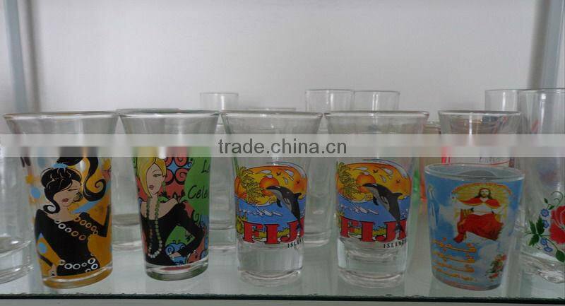 Painted shot glass cup set of 4