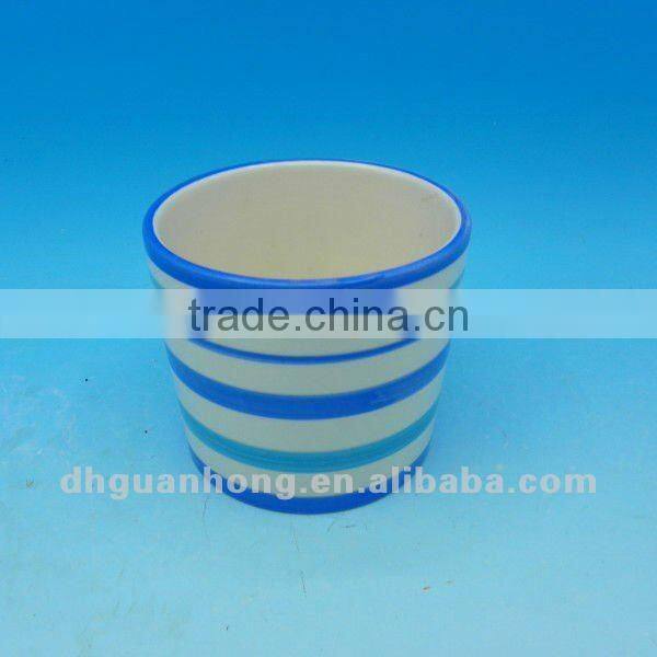 New design round blue DeHua ceramic flower pot