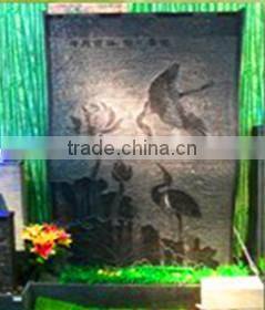 S shape backyard grand granite fountains artware with base