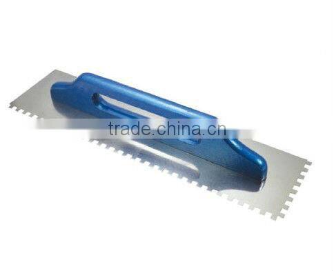 Professional Stainless Steel Notched Trowel, Jumbo Wooden handle trowel, Plastering Trowel