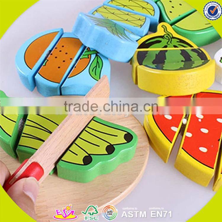 wholesale hot sale wooden cutting fruit toy colorful wooden pretend cutting fruit toy baby wooden cutting fruits toy W10B126
