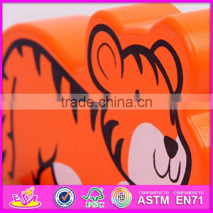 2015 Cheap Pull and push toy for kids,Children cartoon animal pull line toy,Mini funny wooden toy pull cart with string W05B077