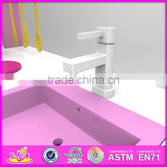 2016 new design preschool home play wooden girls kitchen set W10C251