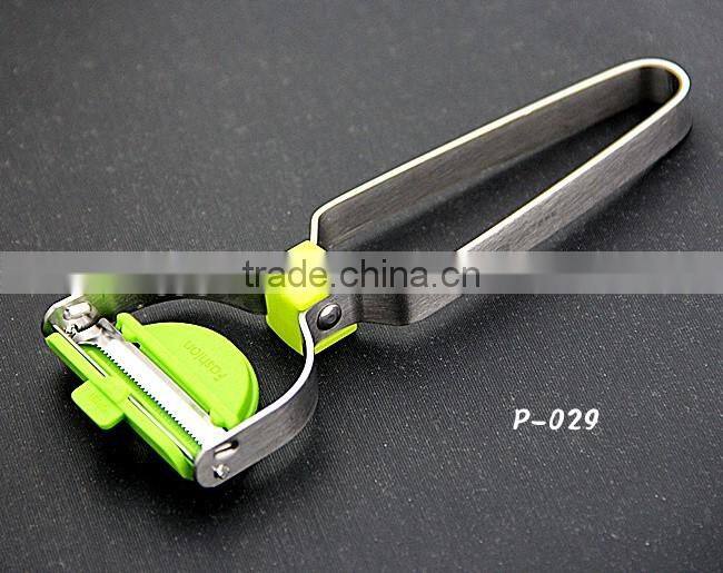 P029 Kasun gadget potato slicer Stainless Steel coconut Y Peeler in green with fridge magnets