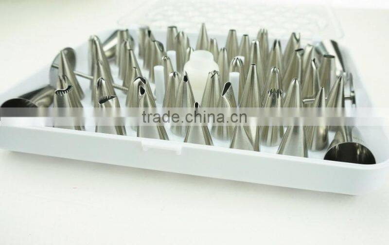 42156 52 Pcs 304 Stainless Steel Cake Master Decorating Tip Set, with Hinged Storage Box