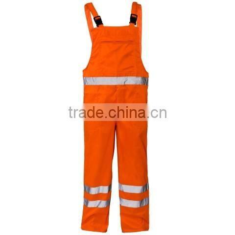 Hi Vis Poly cotton Bib Trousers workwear