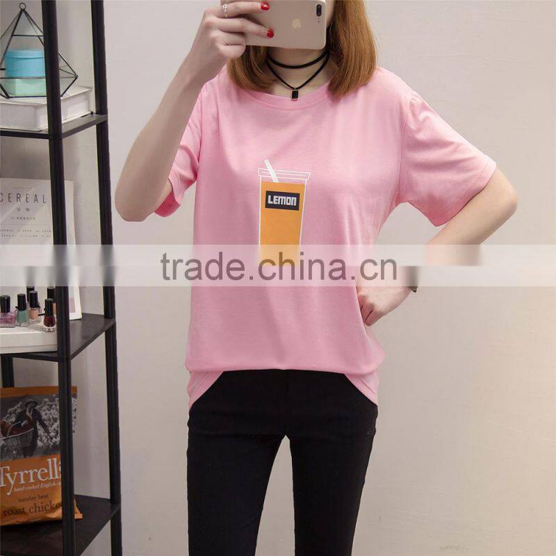 Custom Cotton Printing T shirts O-neck Women T shirt