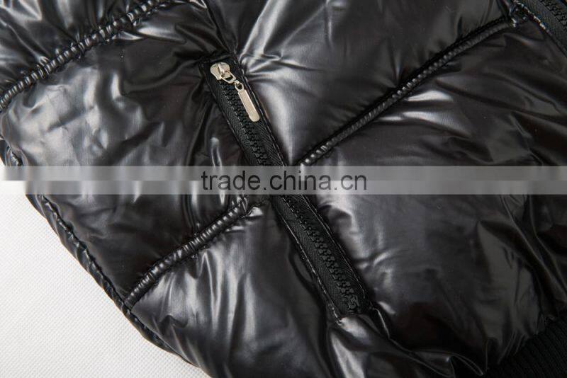 OUTDOOR PU LEATHER HOODED DOWN VEST