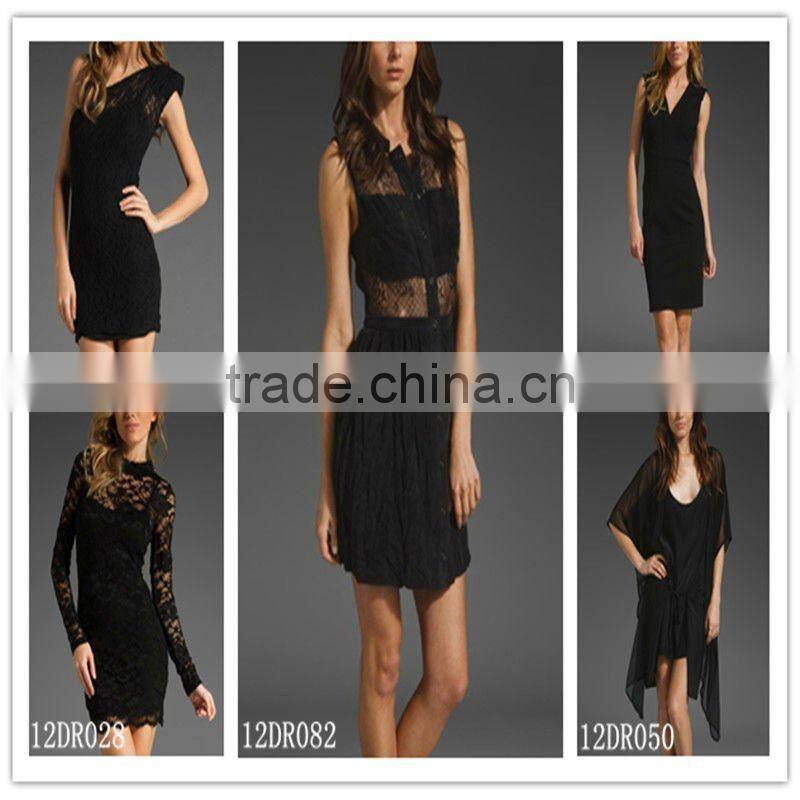 8DR457 lady's chiffon printed dress