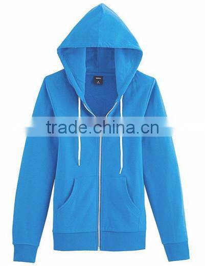 2016 casual 100% polyester fleece full zip mens womens hoodies