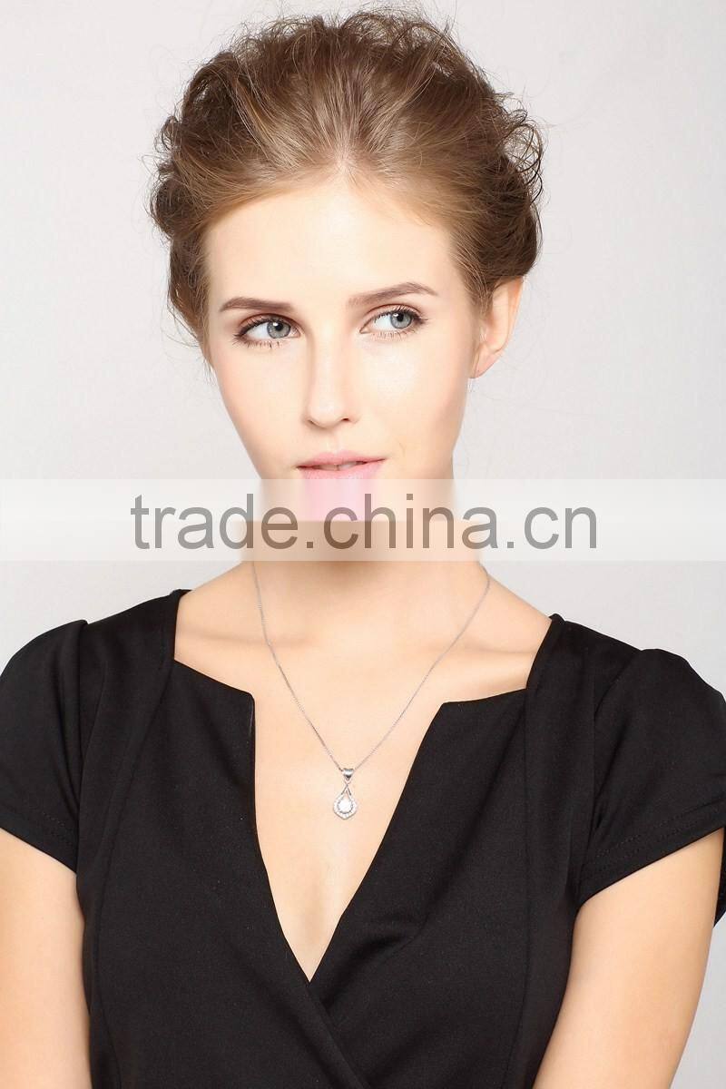 925 sterling silver fashion peach heart shape pendant necklace