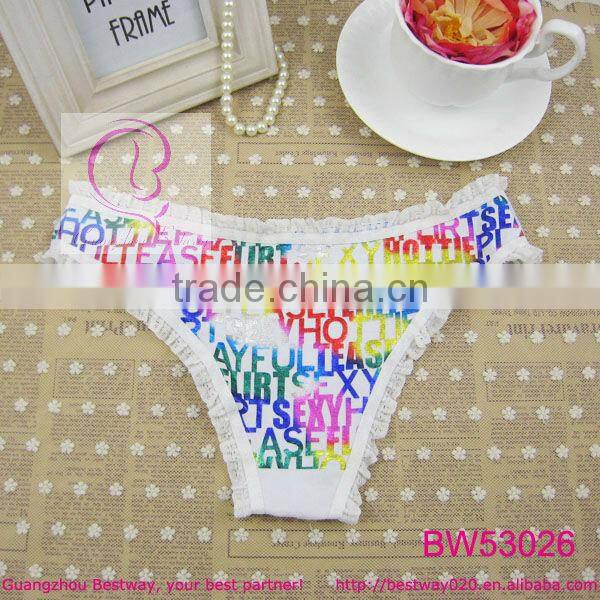 Sex picture of sexy woman like fashion flash cotton panties with lace in apparels