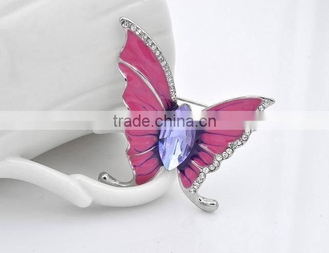 Vintage Style Girls Fleur-De-Lis Emerald Crown Brooch Pin With Crystals